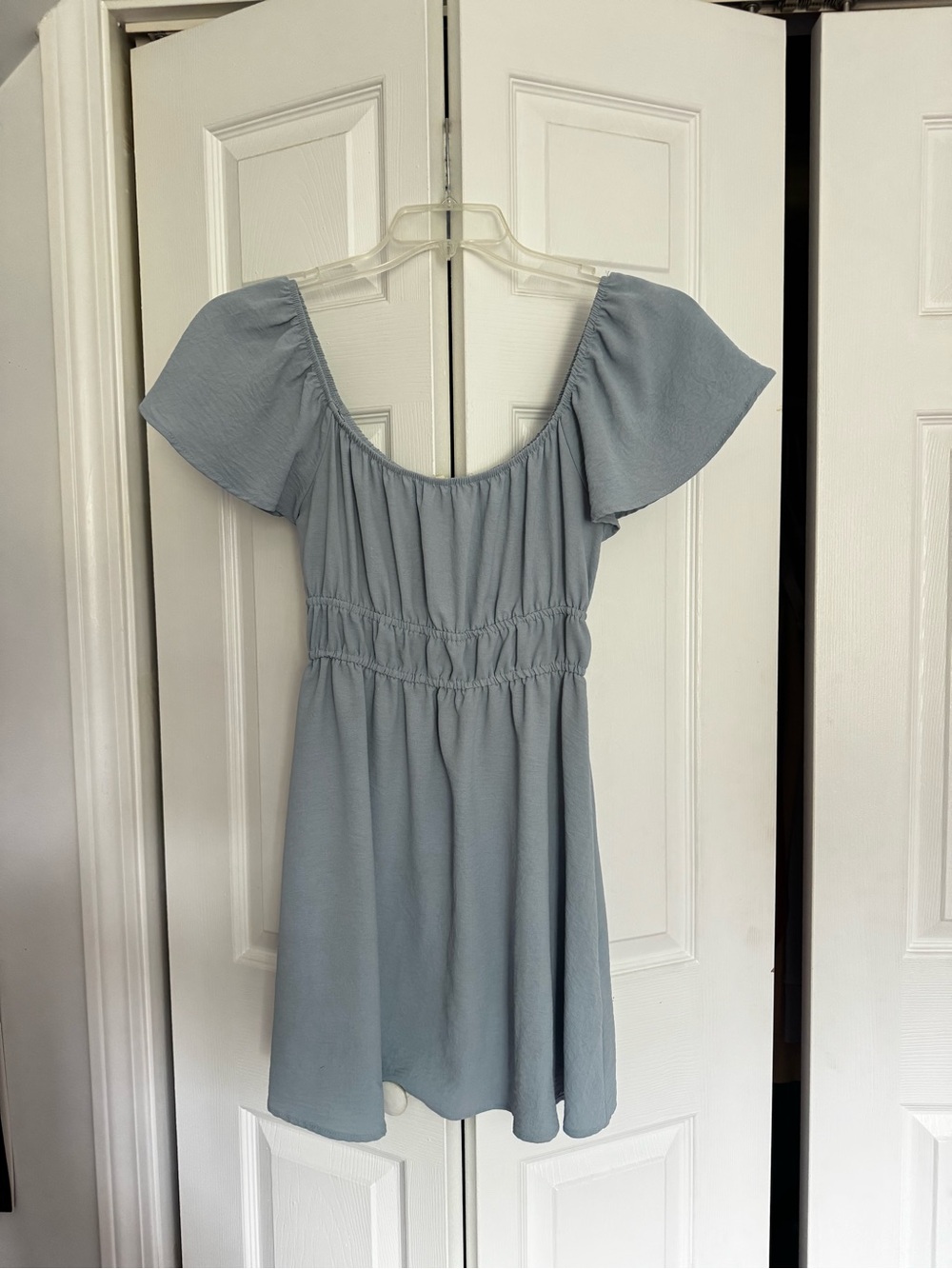 Altar'd State Dusty Blue Scoop Neck Midi Dress